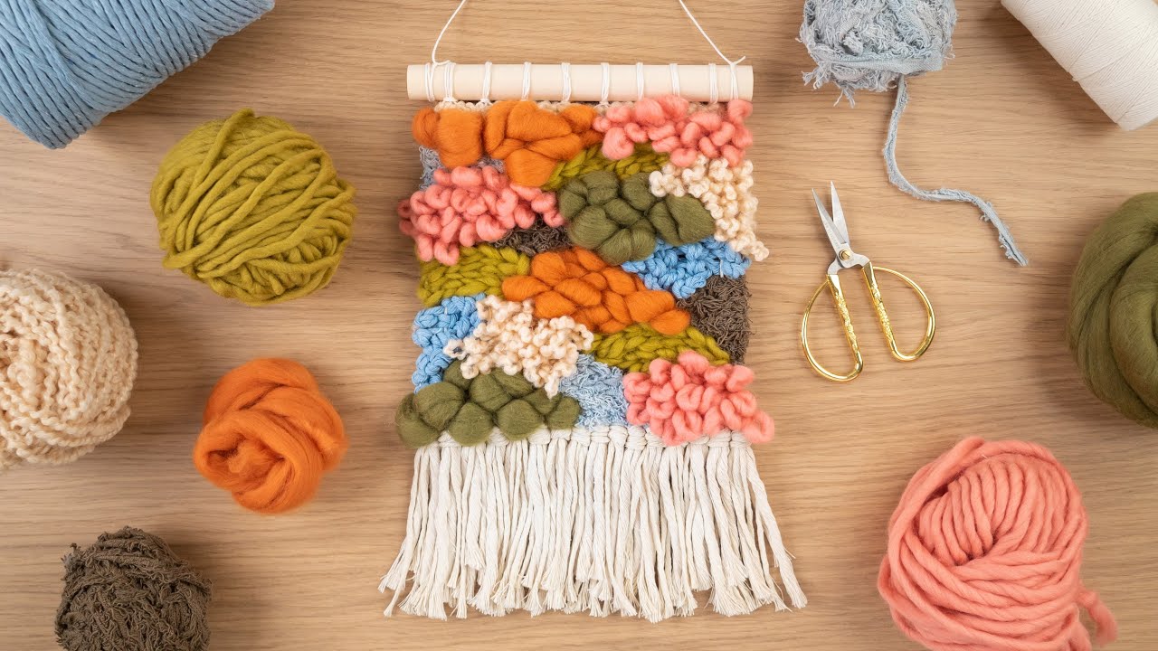 Colourful Organic Shapes Woven Wall Hanging!