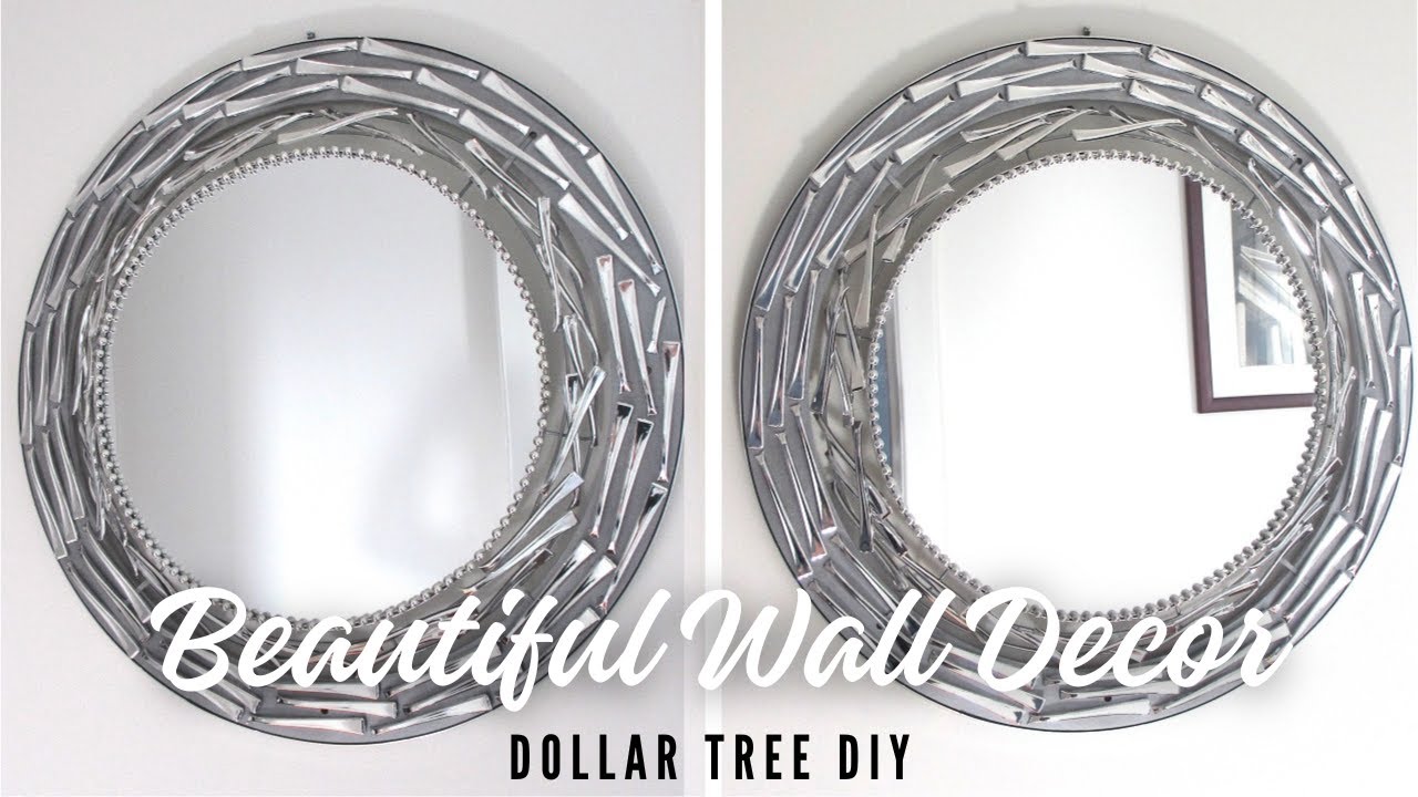 Stunning Silver Mirror using A Wreath Ring!  | Glam Home Decor | Dollar Tree DIY