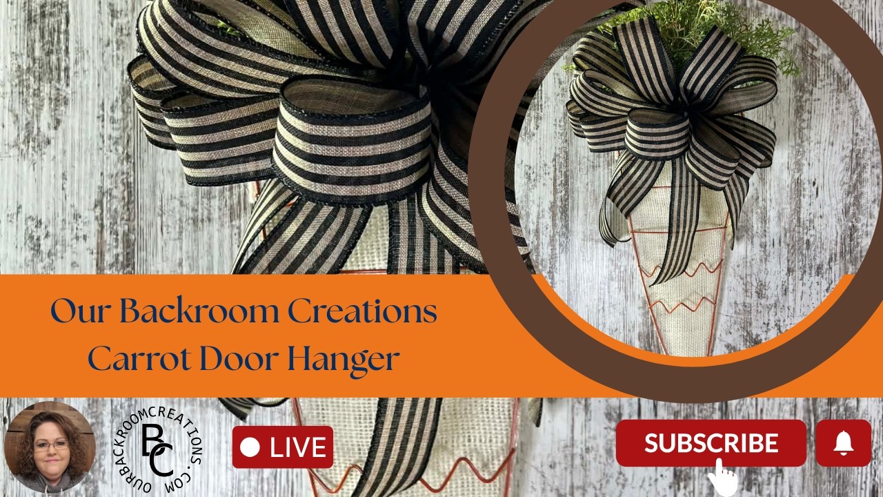 DIY Primitive Carrot Door Hanger | Dollar Tree Carrot Wreath Frame Craft