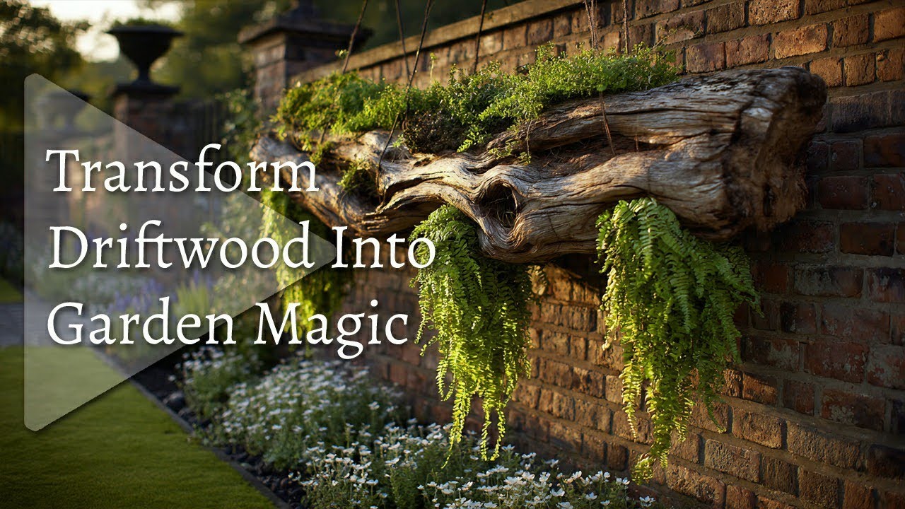 🪵 Hanging Driftwood Wall Art  Create a Stunning Outdoor Feature for Free 🌿