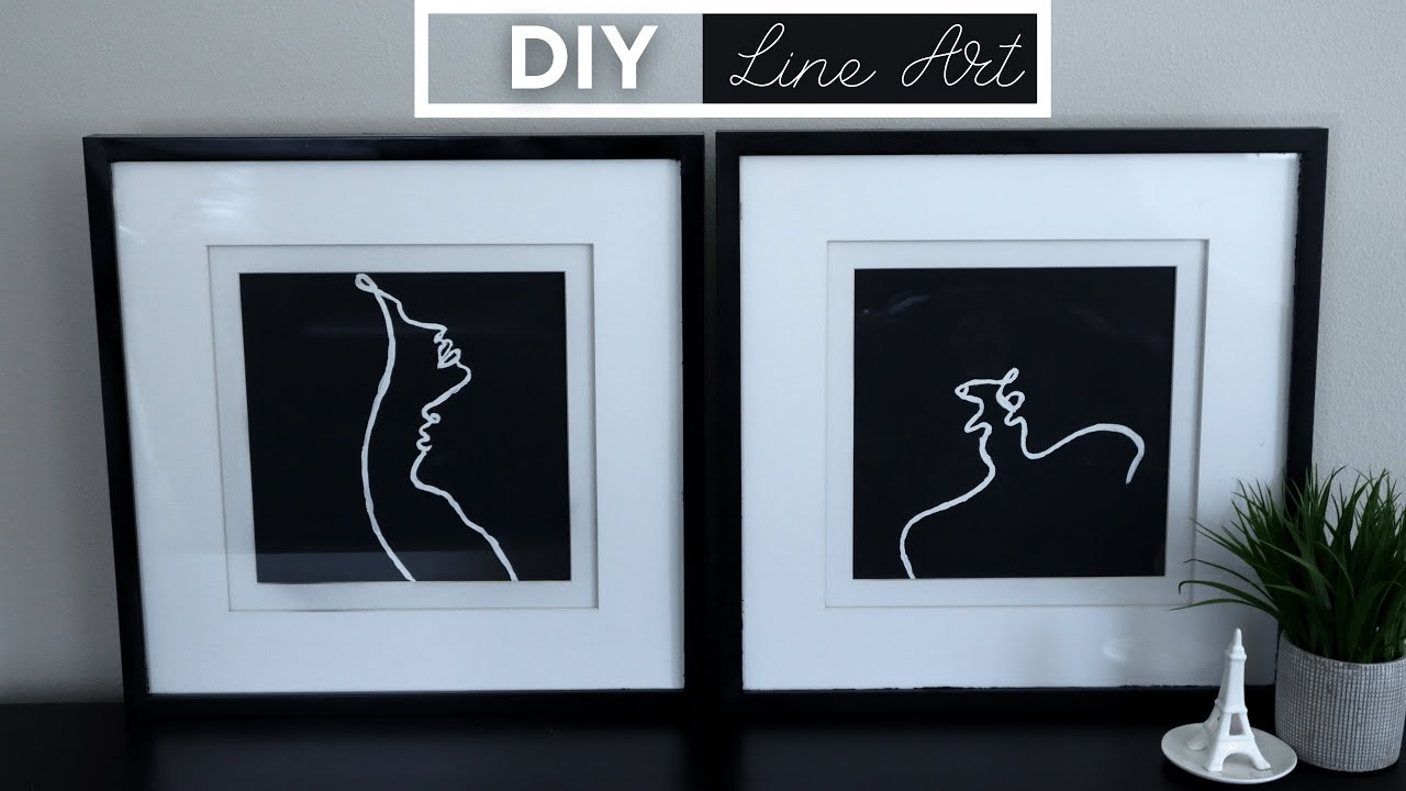 DIY Minimal Aesthetic Line Art Tutorial and Frame Flip |  Easy Minimal Wall Art | Quick and Easy!