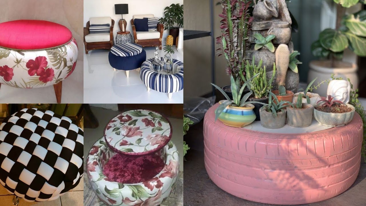 100+ DIY TIRE OTTOMAN  IDEAS|HOME DECOR