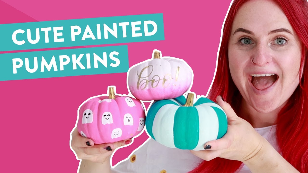 DIY Cute Painted Pumpkins | Halloween Craft Tutorial