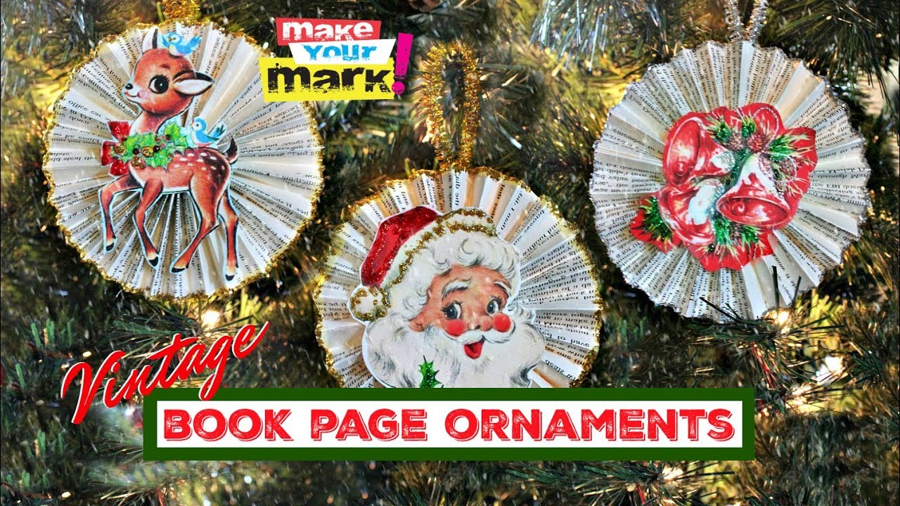 Vintage Book Page Ornaments