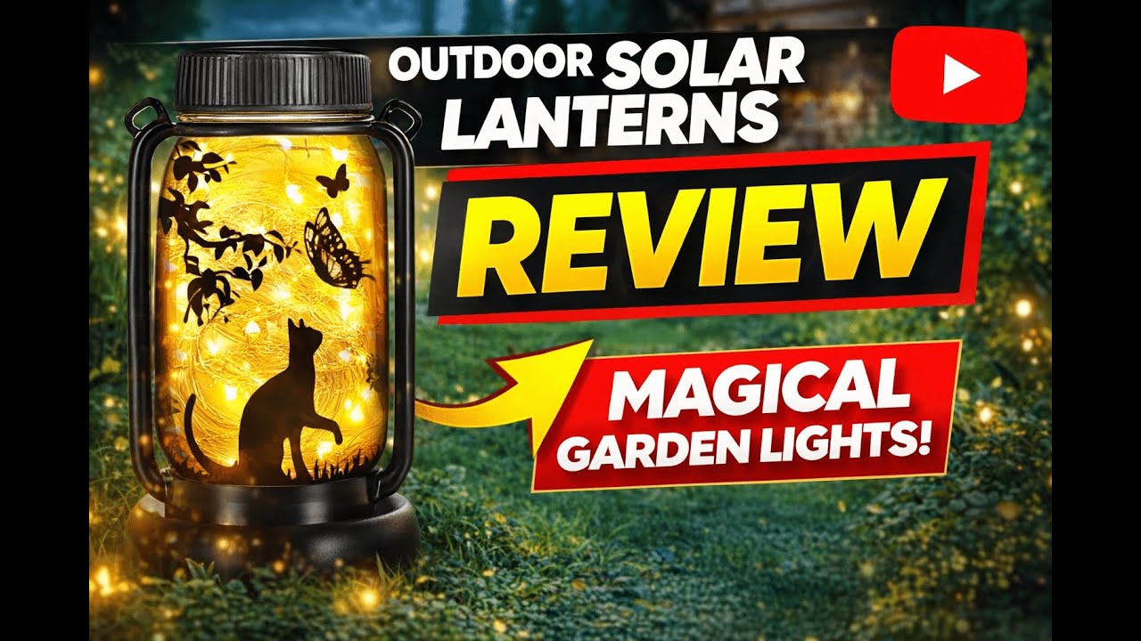 Review - Outdoor Solar Lanterns Mason Jar Solar Lights Fairy Lantern Decorative for Garde