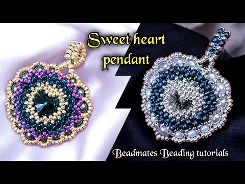 Sweet heart pendant/ Beaded heart/Beading tutorials 