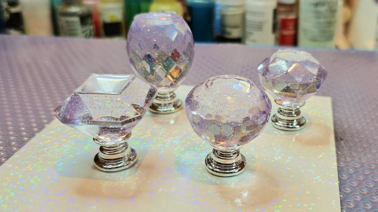 Make "CRYSTAL" Resin Faceted DIY Knobs!  What Color Would YOU Choose??? 😍