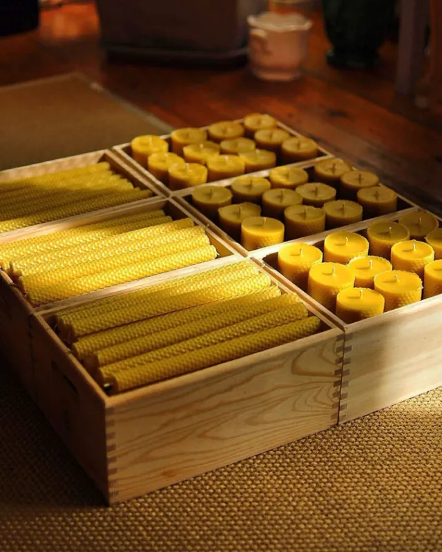 Beeswax Honeycomb Pillar