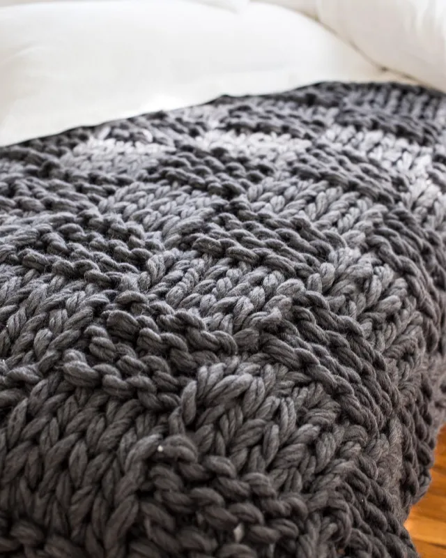 Chunky Arm-Knitted Blanket