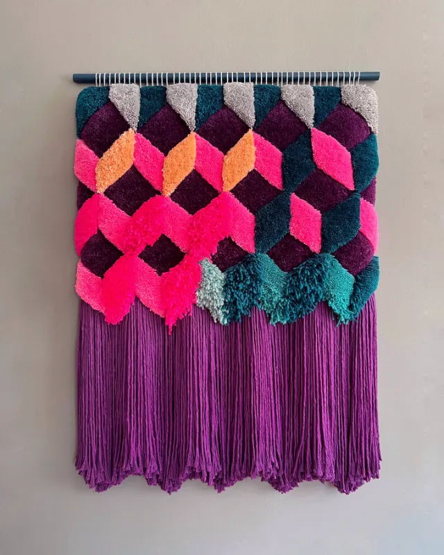 Colorful Frame Loom Weaving