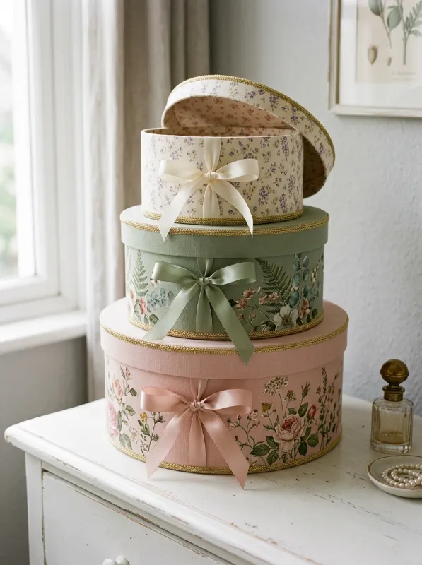 Decorative Hat Box Stack