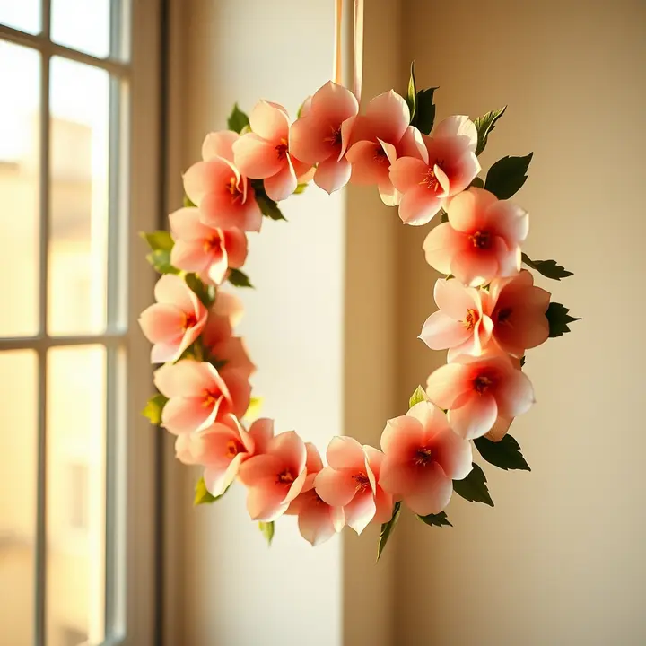 Delicate Paper Flower Wreath