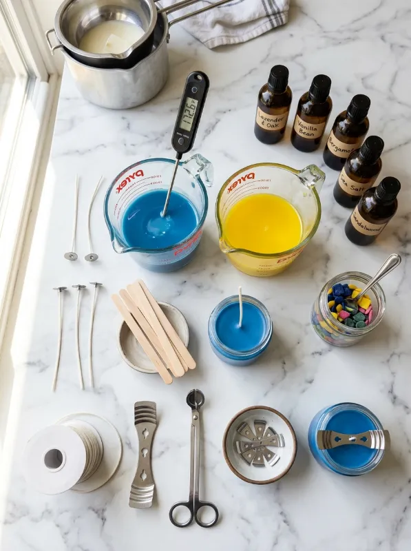 Essential Supplies for Pouring a Two-Color Layered Candle