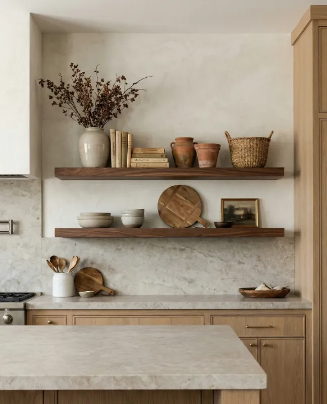 Floating Shelf Appliance Station