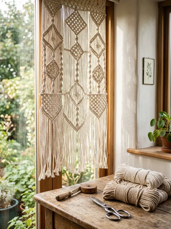 How to Make a Boho Macrame Curtain: Calculating Your Cord Lengths