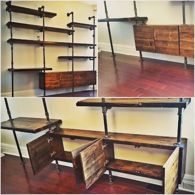 Industrial Pipe Shelving Unit