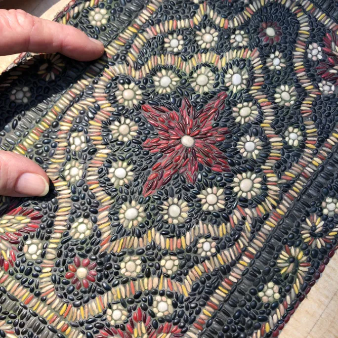 Inviting Pebble Mosaic Patio