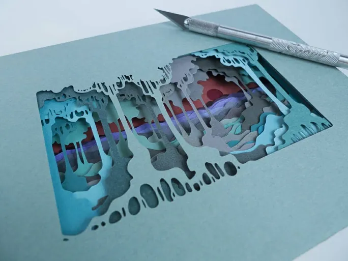 Layered Paper Art Installation