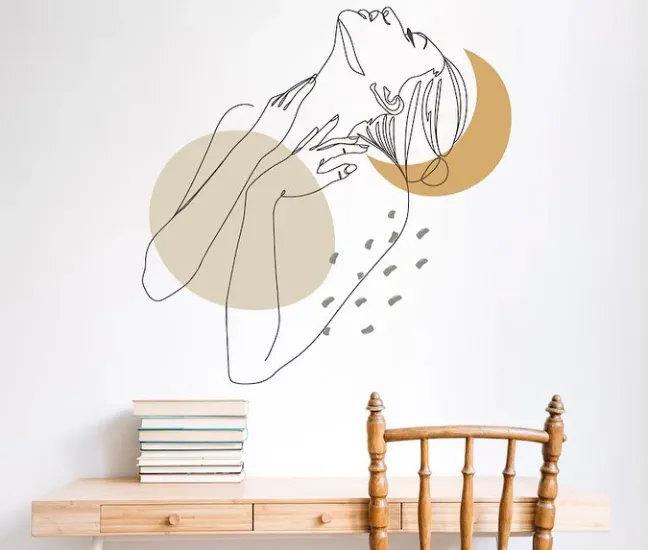 Minimalist Line Art Mural