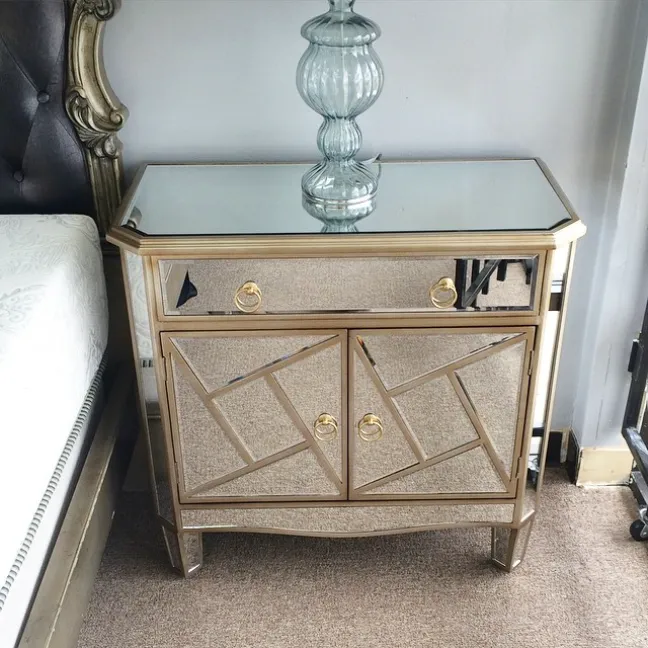 Mirrored Nightstand Glamour