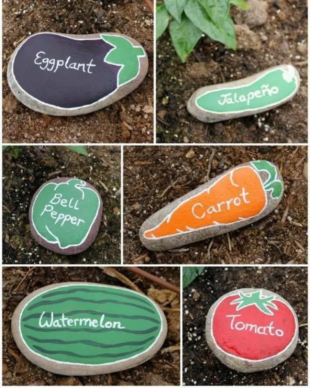 Painted Rock Garden Markers