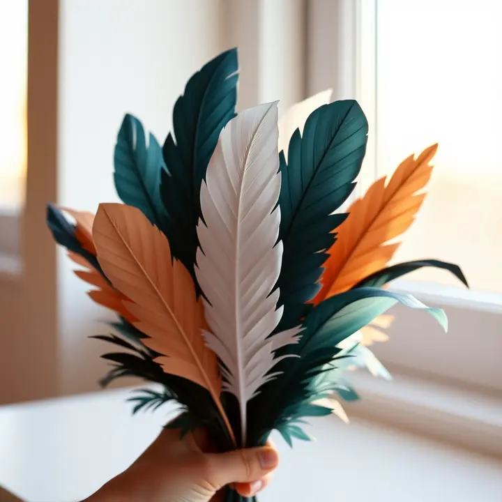 Paper Feather Bouquet