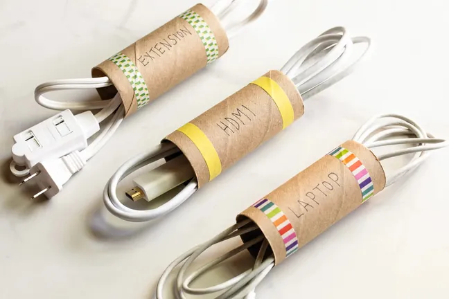 Project 15: Toilet Paper Roll Cable Organizers