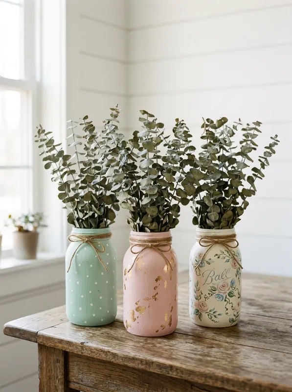 Project 2: Painted Mason Jar Vases