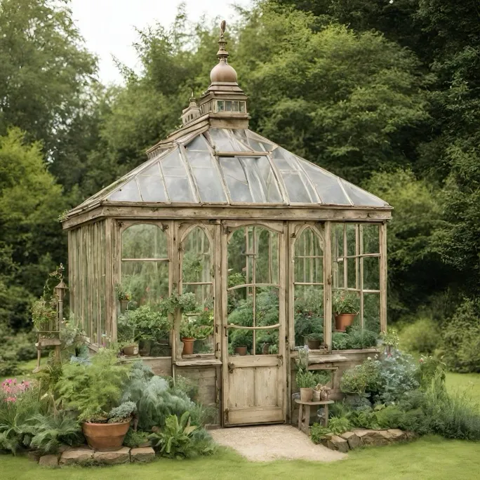 Repurposed Window Greenhouse