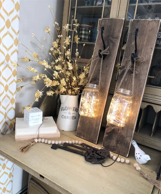 Rustic Mason Jar Sconces