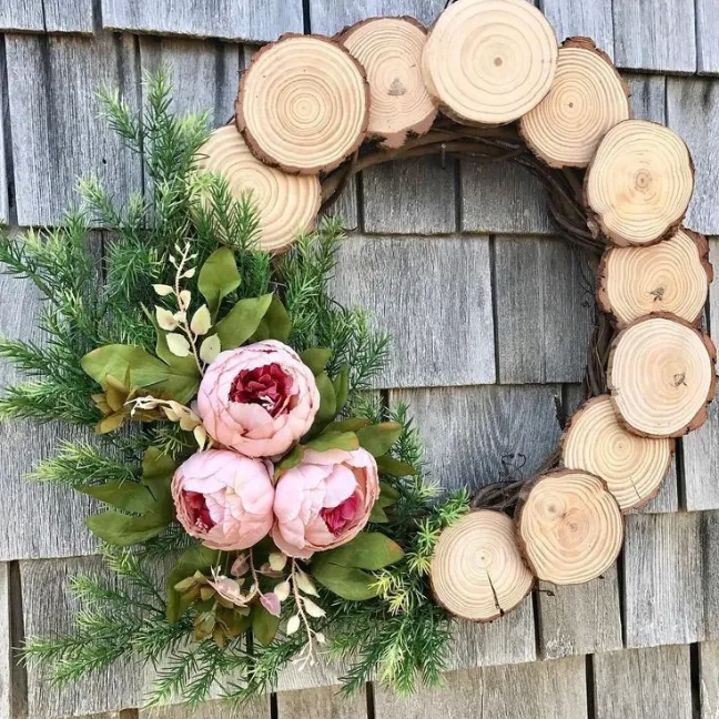 Rustic Wood Slice Display