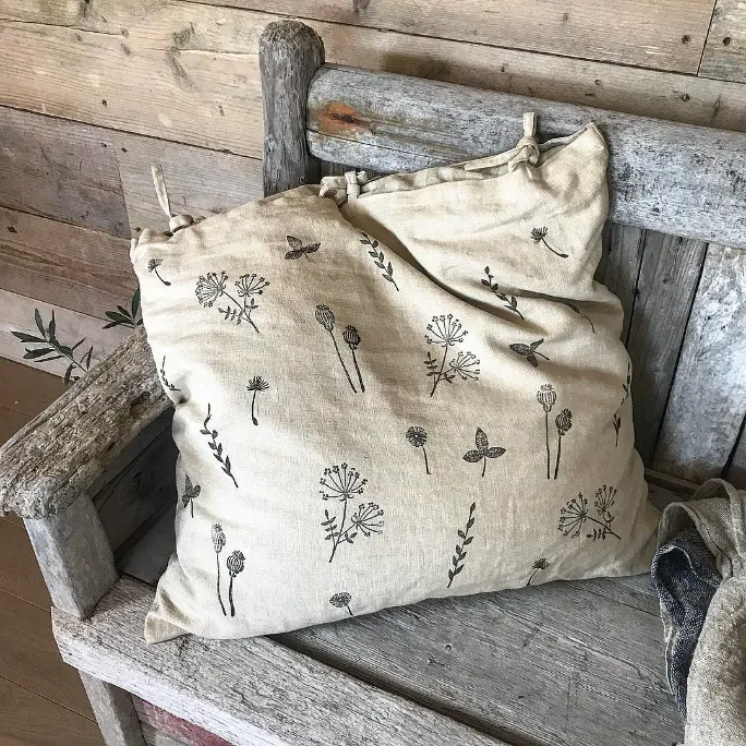 Stamped Linen Curtains