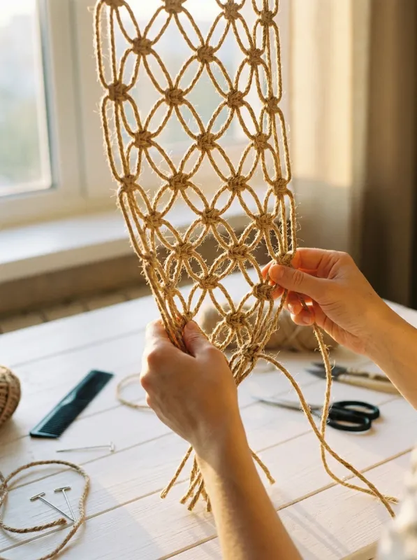 Step 3: Form the Net Pattern with Alternating Knots