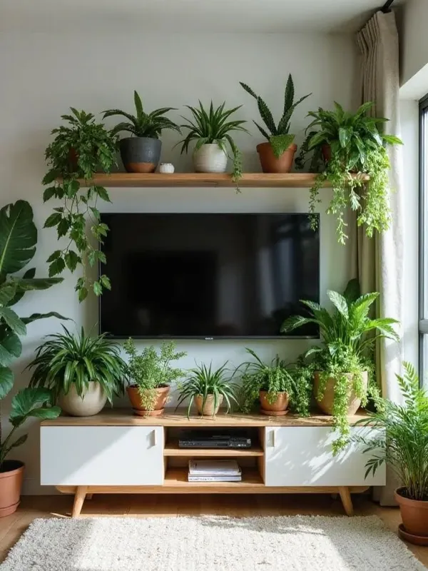 Tension Rod Plant Shelf