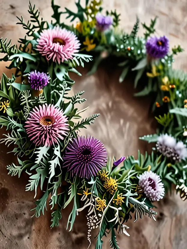 Thistle and Dusty Miller Mix