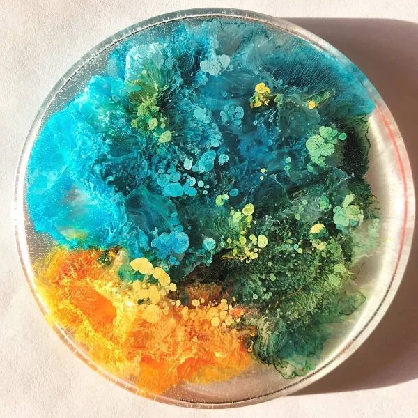Vibrant Petri Dish Art
