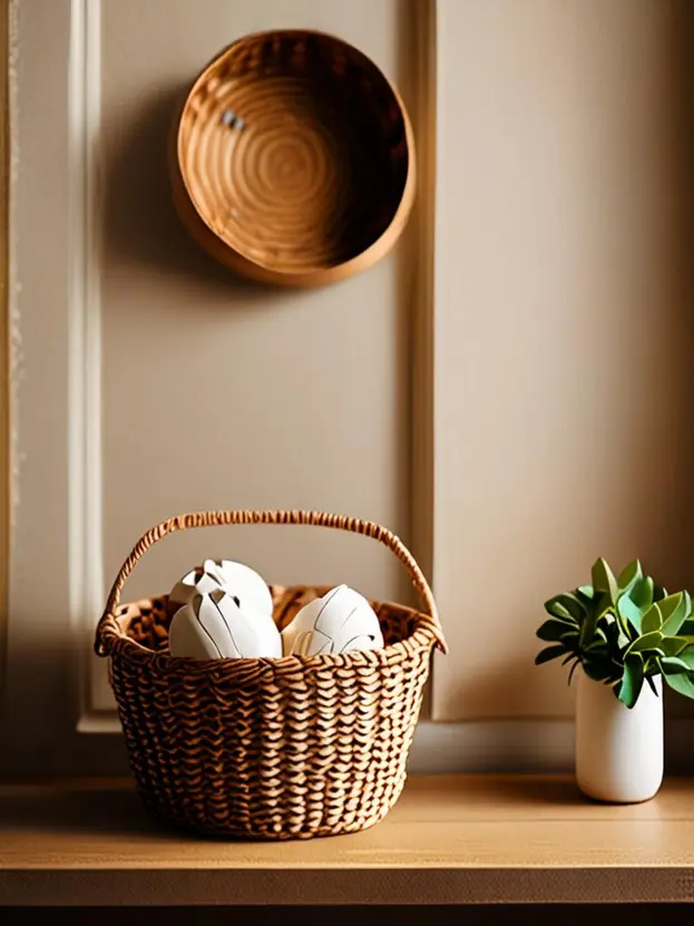 Woven Basket Wall Display