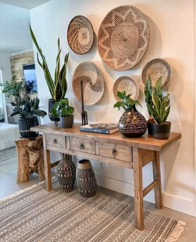 Woven Basket Wall Display