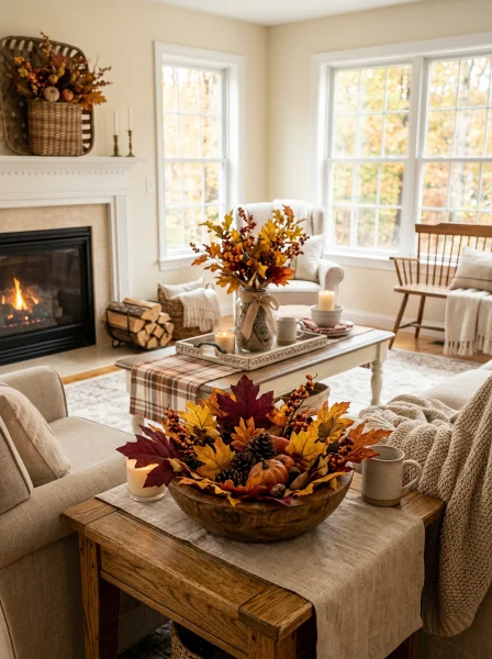 Best Faux Fall Foliage Arrangements by Room