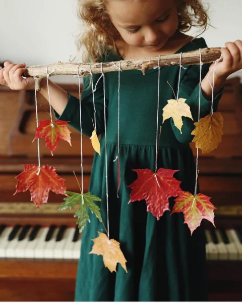 Copper Pipe Leaf Mobile