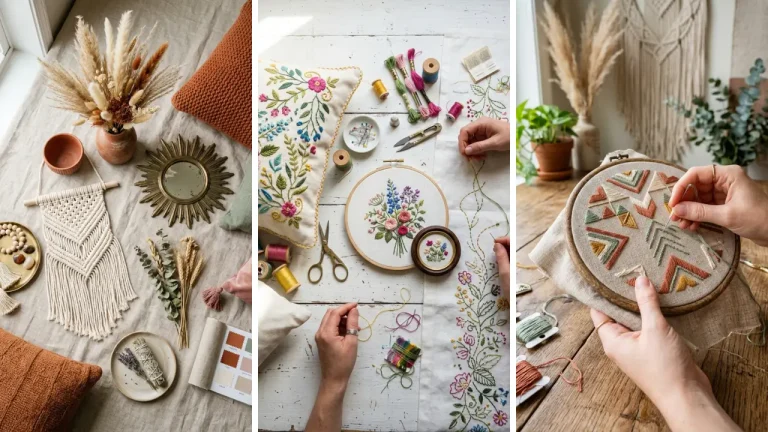 How to Hand-Stitch an Embroidery Hoop Boho Wall Art: A Complete Beginner's Guide