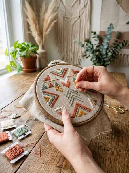 How to Hand-Stitch an Embroidery Hoop for Boho Wall Art: Step-by-Step