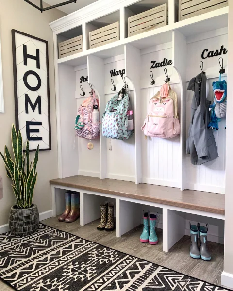 Kids-Friendly Colorful Cubbies