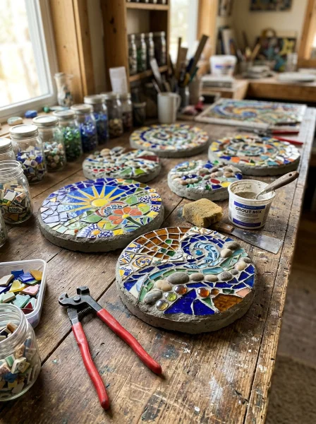Making Mosaic Stepping Stones as Gifts Making Mosaic Stepping Stones as Gifts