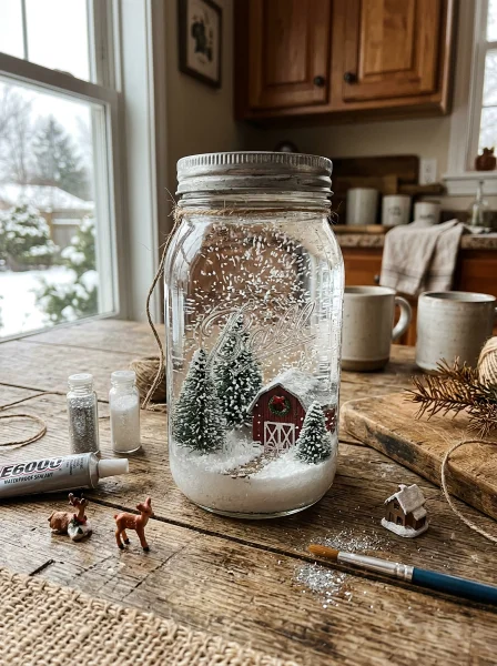 2. Mason Jar Snow Globe 2. Mason Jar Snow Globe