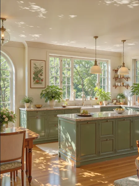 Modern Sage Green Cabinet