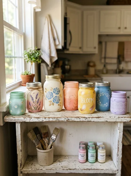 Painted Mason Jars and Glass Projects