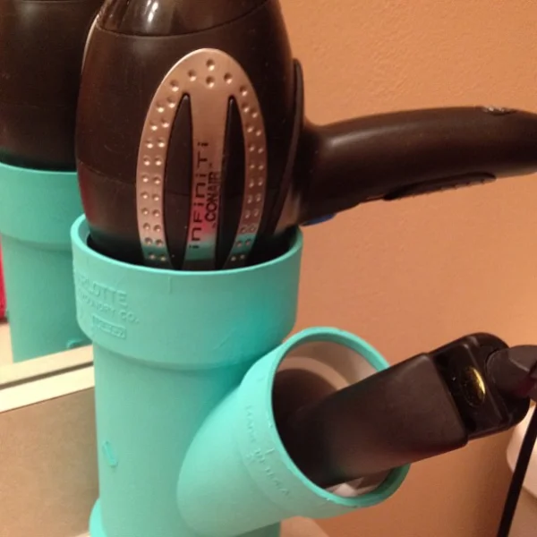 PVC Pipe Hair Tool Holder