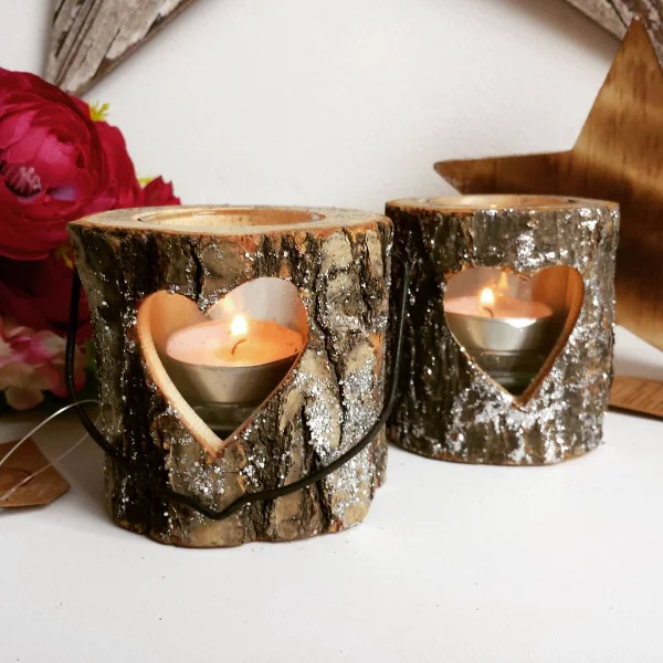 Rustic Bark Candle Holders Rustic Bark Candle Holders