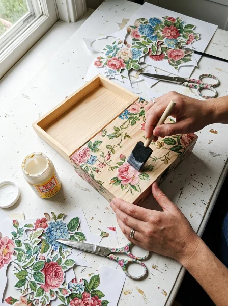 Step-by-Step Decoupage Application Process
